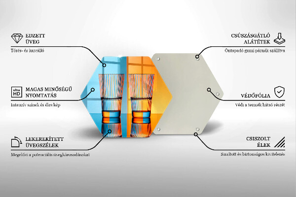 Steklena podloga za rezanje Dva kozarca vode