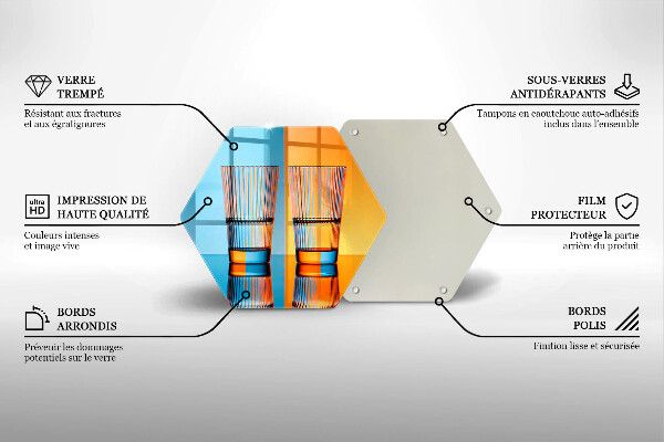 Steklena podloga za rezanje Dva kozarca vode