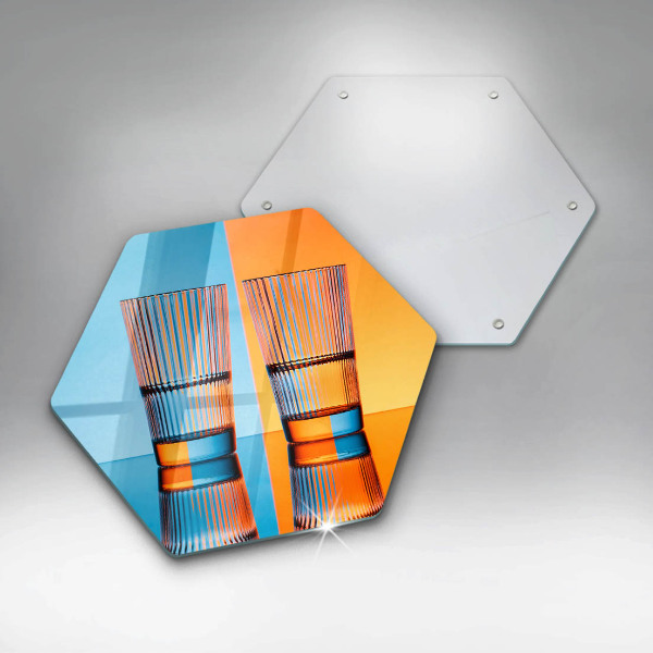 Steklena podloga za rezanje Dva kozarca vode