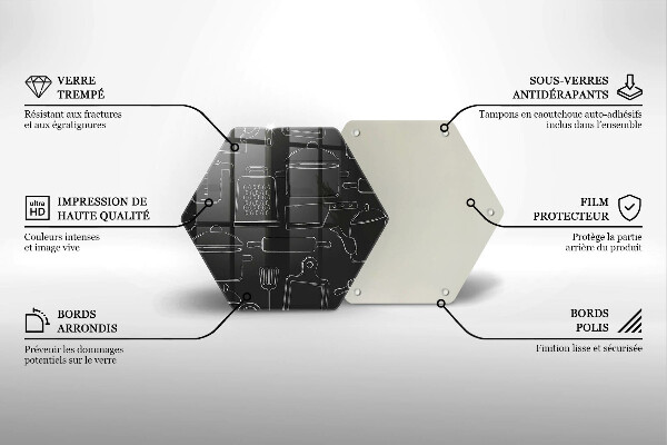 Steklena podloga za rezanje Risani kuhinjski dodatki
