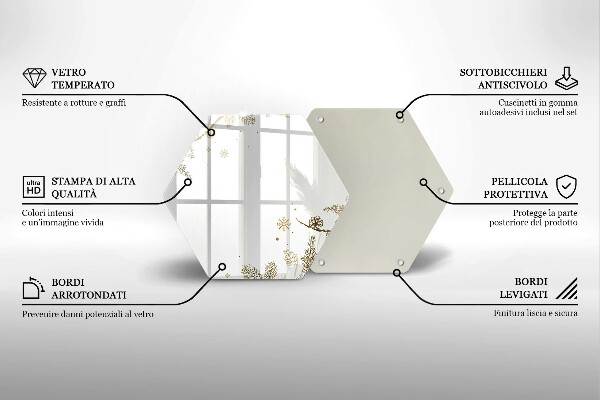 Steklena podloga za rezanje Zimski okraski