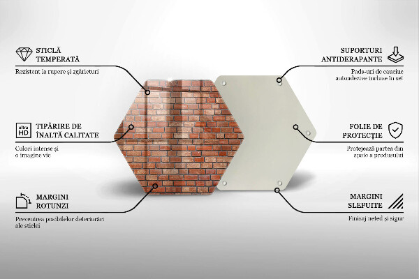 Steklena podloga za rezanje Stena iz opečne stene