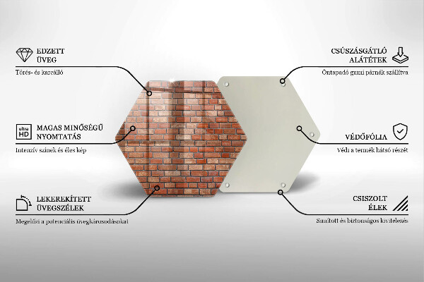 Steklena podloga za rezanje Stena iz opečne stene