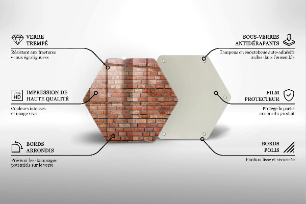 Steklena podloga za rezanje Stena iz opečne stene