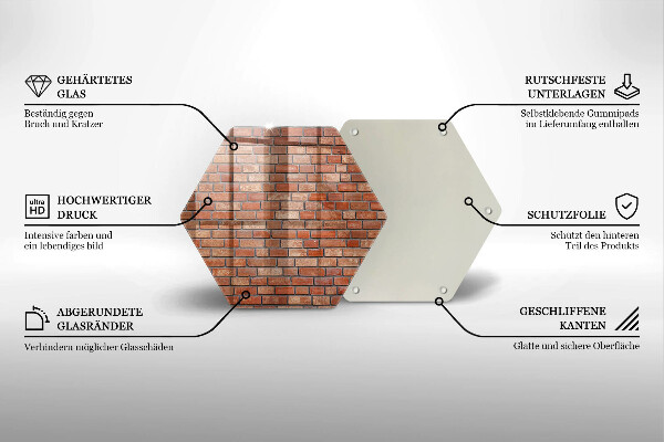 Steklena podloga za rezanje Stena iz opečne stene