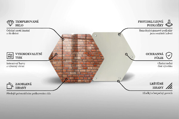 Steklena podloga za rezanje Stena iz opečne stene