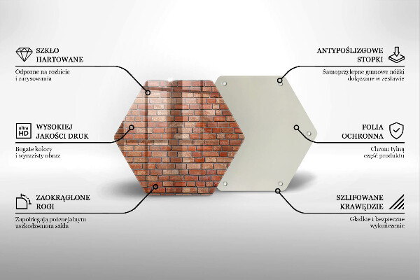 Steklena podloga za rezanje Stena iz opečne stene