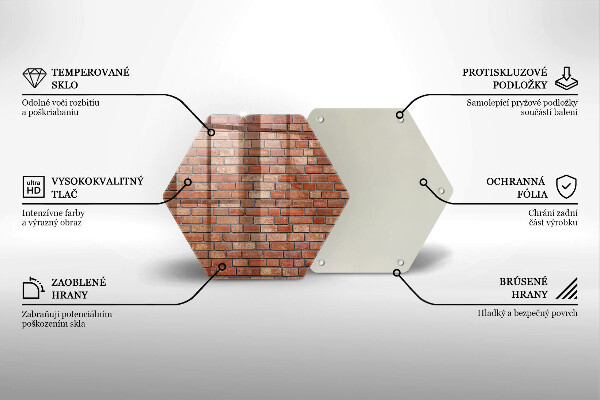 Steklena podloga za rezanje Stena iz opečne stene