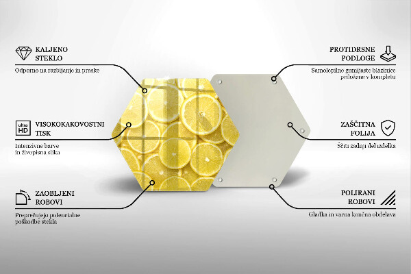 Steklena podloga za rezanje Sadež limone