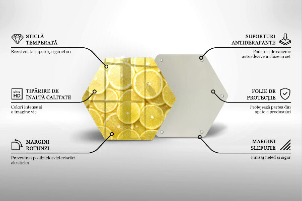 Steklena podloga za rezanje Sadež limone