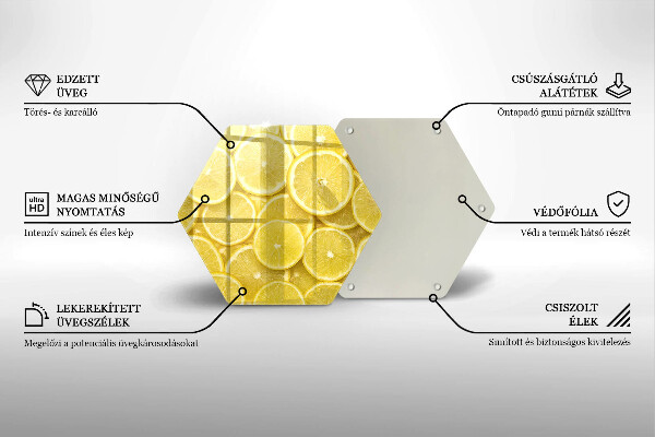 Steklena podloga za rezanje Sadež limone