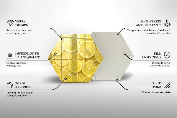 Steklena podloga za rezanje Sadež limone
