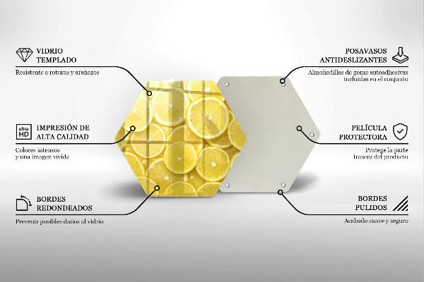 Steklena podloga za rezanje Sadež limone