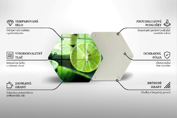 Steklena podloga za rezanje Limeta citrusi