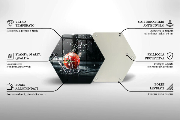 Steklena podloga za rezanje Paradižnik v vodi