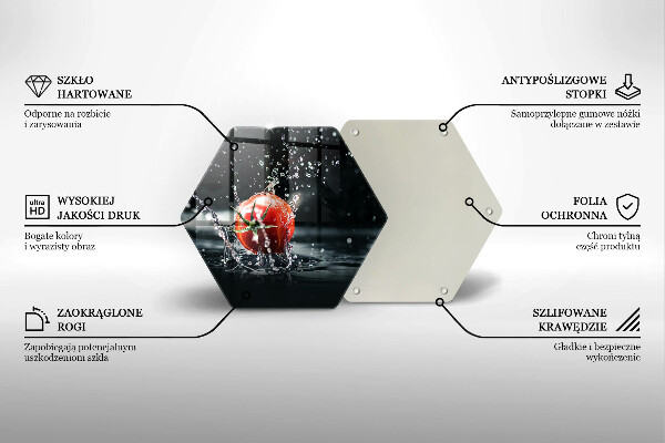 Steklena podloga za rezanje Paradižnik v vodi