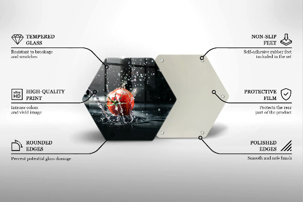 Steklena podloga za rezanje Paradižnik v vodi