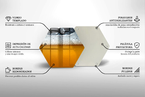 Steklena podloga za rezanje Pijte pivsko peno