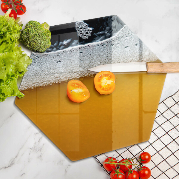 Steklena podloga za rezanje Pijte pivsko peno