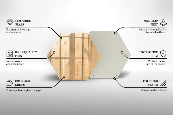 Steklena podloga za rezanje Občutljive lesene deske
