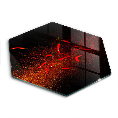 Steklena podloga za rezanje Pekoče čili paprike