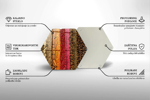 Steklena podloga za rezanje Pisane začimbe
