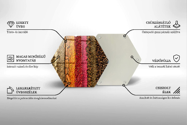 Steklena podloga za rezanje Pisane začimbe
