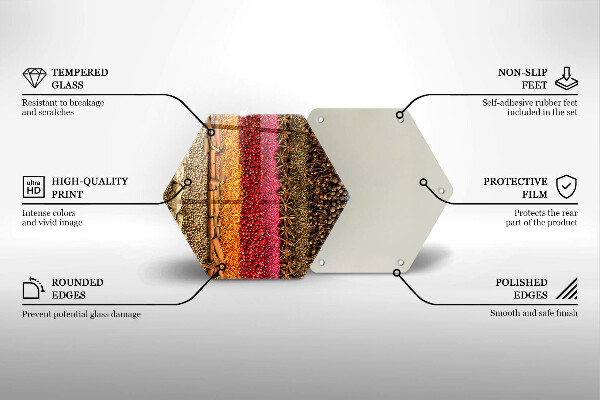 Steklena podloga za rezanje Pisane začimbe