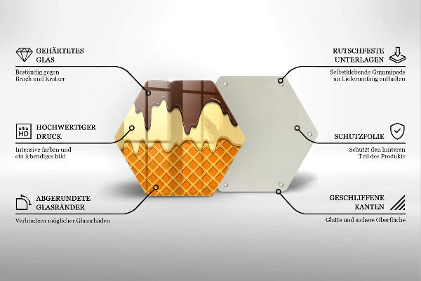 Steklena podloga za rezanje Ilustracija sladoledne kornete
