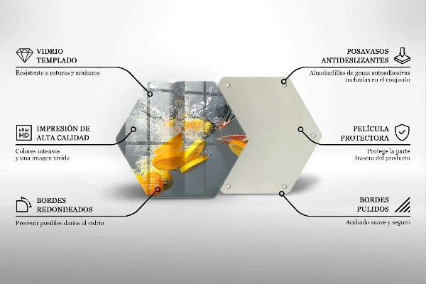 Steklena podloga za rezanje Limone v vodi