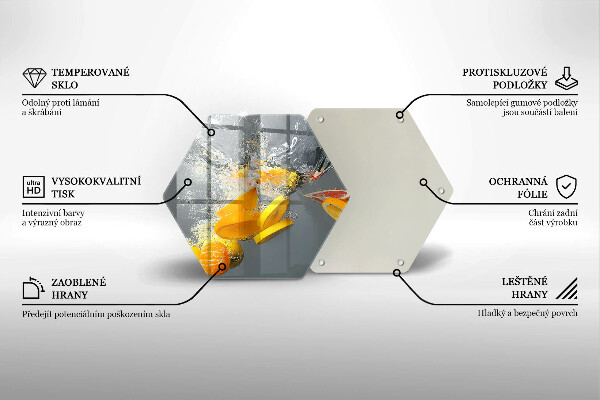 Steklena podloga za rezanje Limone v vodi