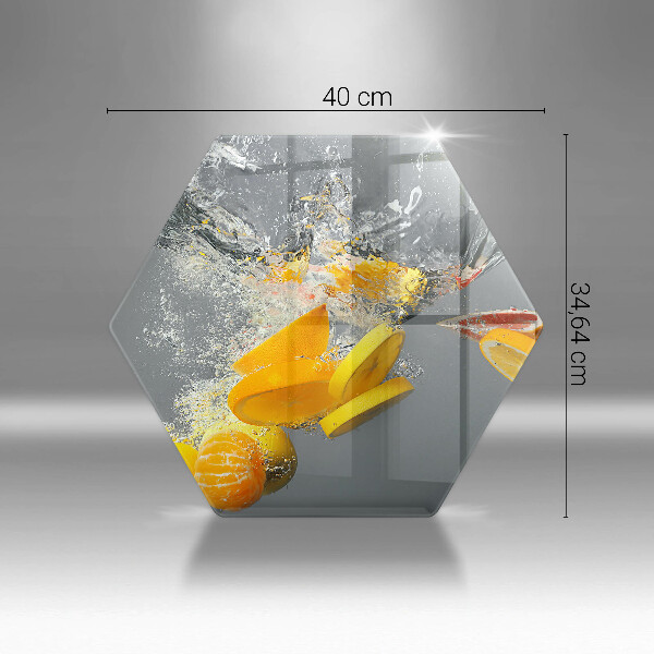 Steklena podloga za rezanje Limone v vodi