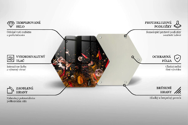 Steklena podloga za rezanje Pekoče začimbe