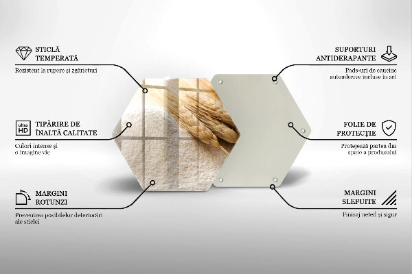 Steklena podloga za rezanje Moka in klasje