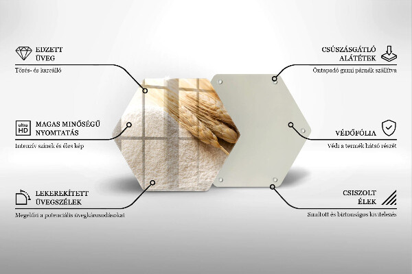 Steklena podloga za rezanje Moka in klasje