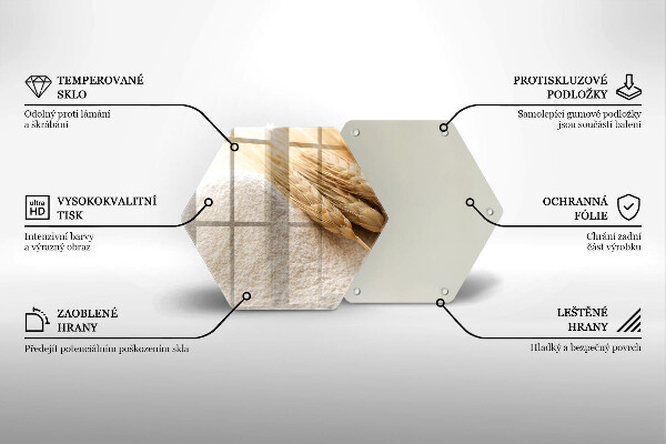 Steklena podloga za rezanje Moka in klasje