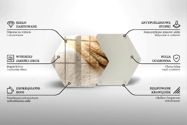 Steklena podloga za rezanje Moka in klasje