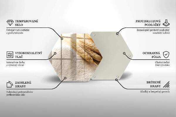 Steklena podloga za rezanje Moka in klasje