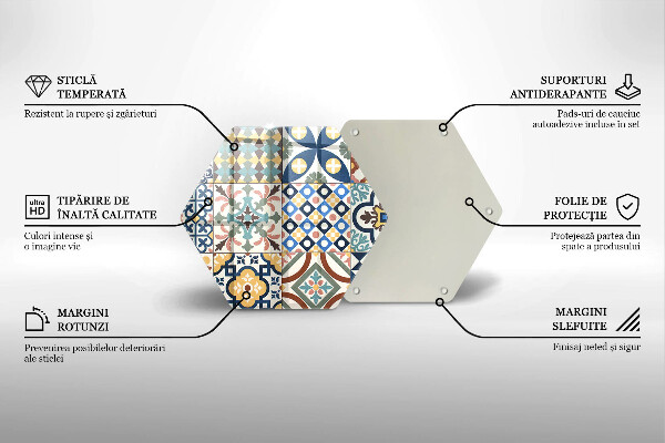 Steklena podloga za rezanje Dekorativne ploščice