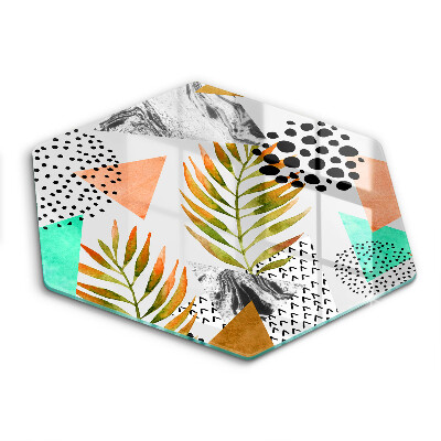 Steklena podloga za rezanje Boho vzorec listov