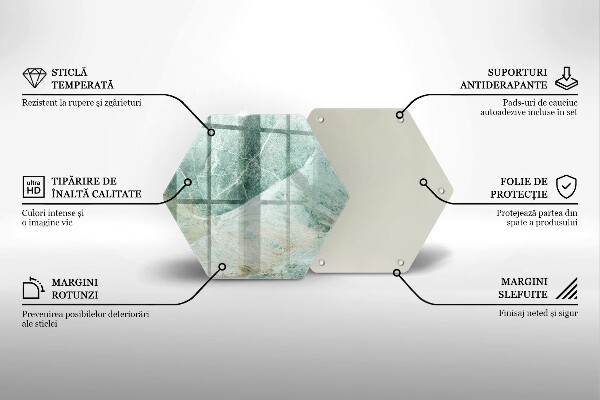 Steklena podloga za rezanje Kamnita struktura