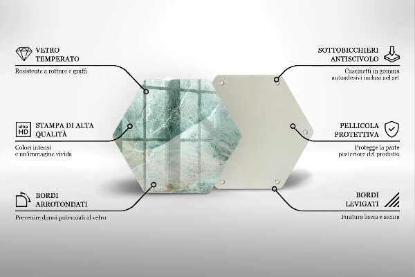 Steklena podloga za rezanje Kamnita struktura