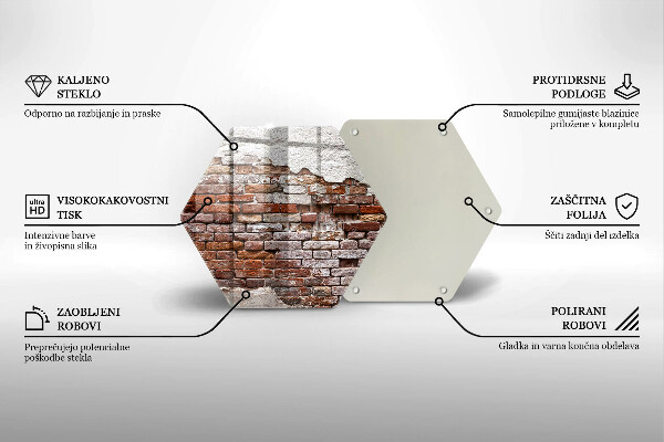 Steklena podloga za rezanje Stara opečna in betonska stena