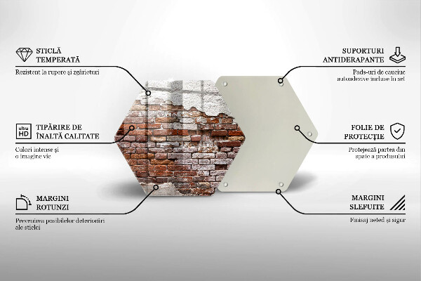 Steklena podloga za rezanje Stara opečna in betonska stena