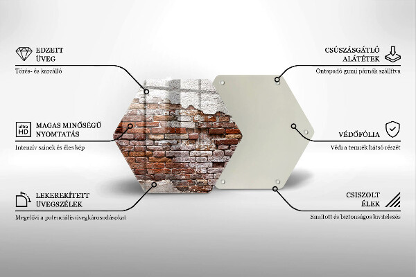 Steklena podloga za rezanje Stara opečna in betonska stena