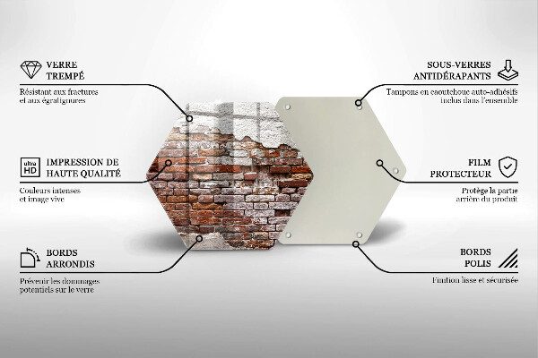 Steklena podloga za rezanje Stara opečna in betonska stena