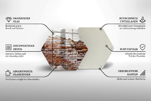 Steklena podloga za rezanje Stara opečna in betonska stena