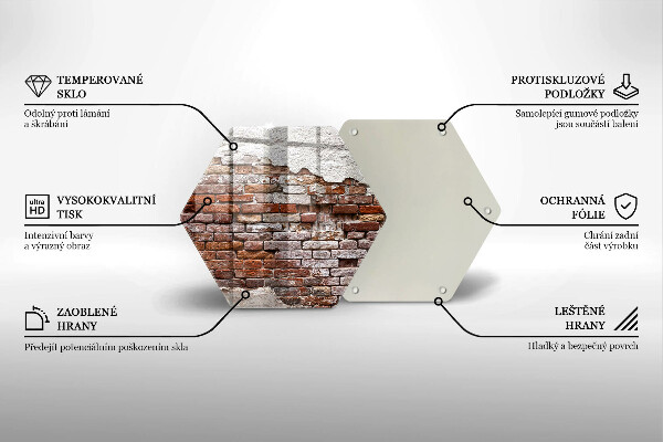 Steklena podloga za rezanje Stara opečna in betonska stena
