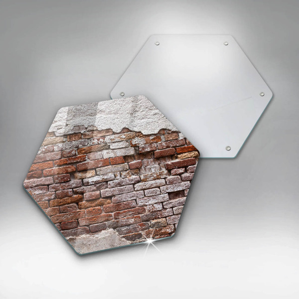 Steklena podloga za rezanje Stara opečna in betonska stena