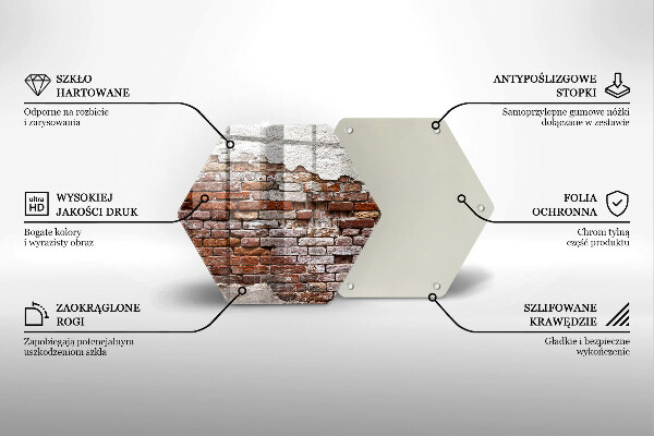 Steklena podloga za rezanje Stara opečna in betonska stena